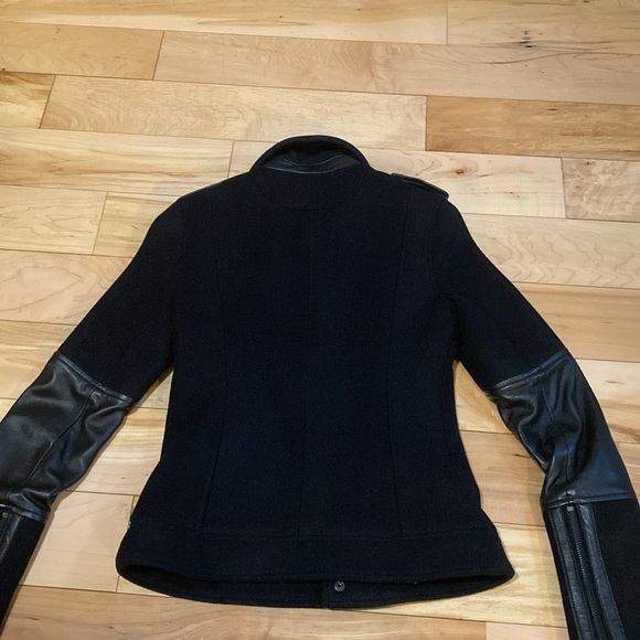 Obakki Moto Wool and Leather-Trimmed Jacket - Picture 6 of 16
